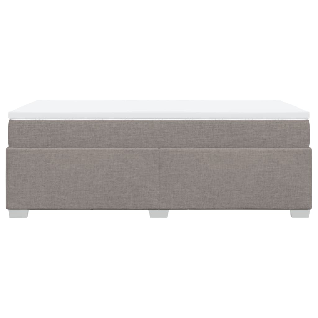 Lit sommier tapissier avec matelas tissu taupe 90x190 cm