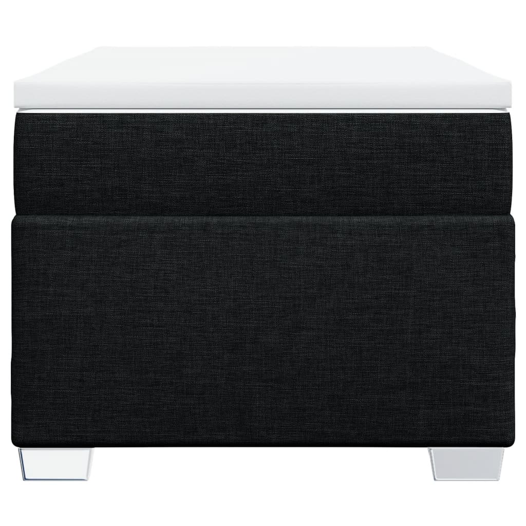 Lit à sommier tapissier avec matelas tissu noir 90x200 cm