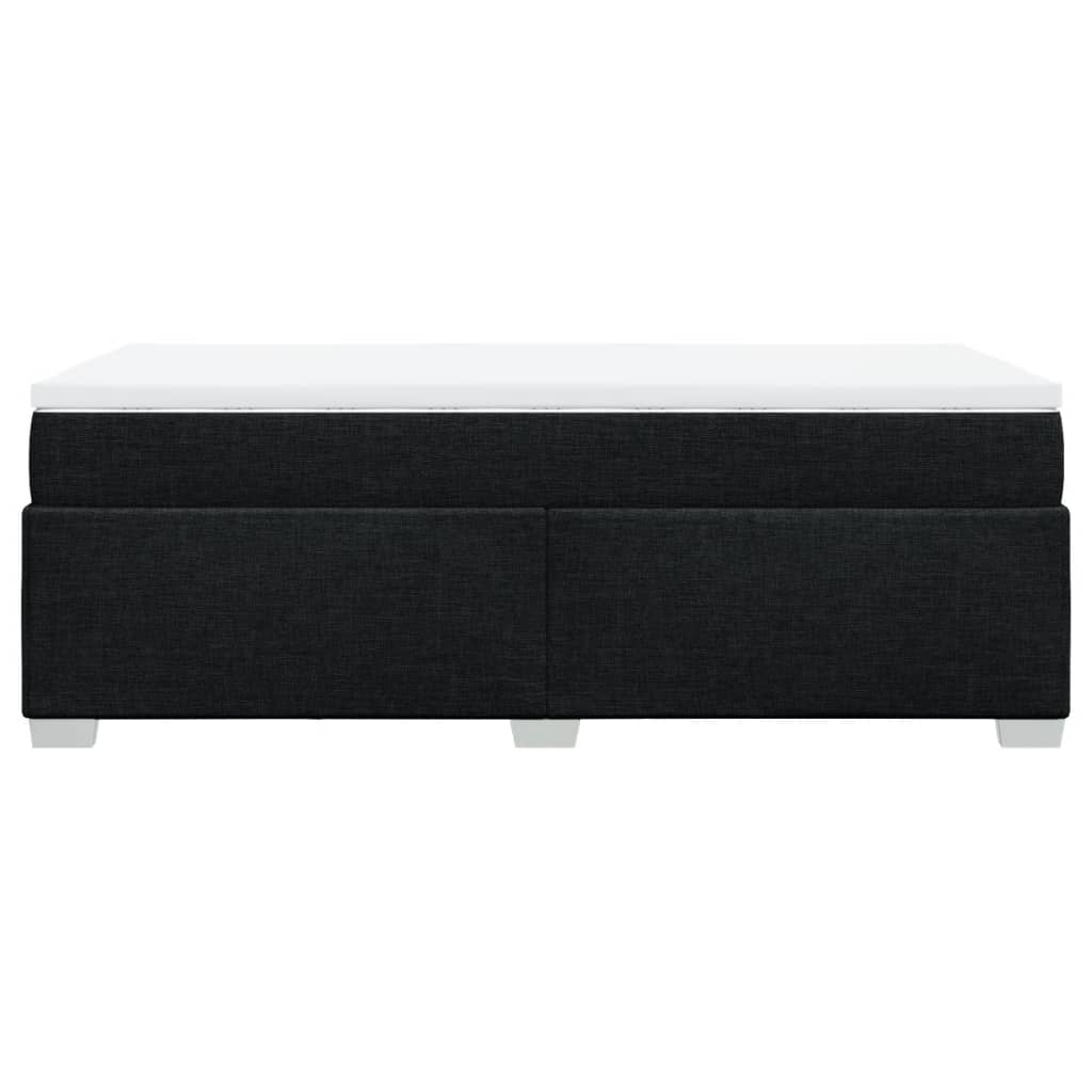 Lit à sommier tapissier avec matelas tissu noir 90x200 cm
