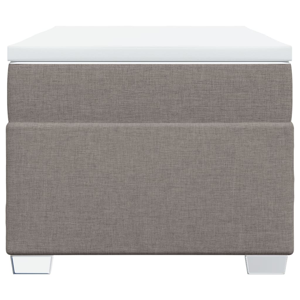Lit sommier tapissier avec matelas tissu taupe 90x200 cm
