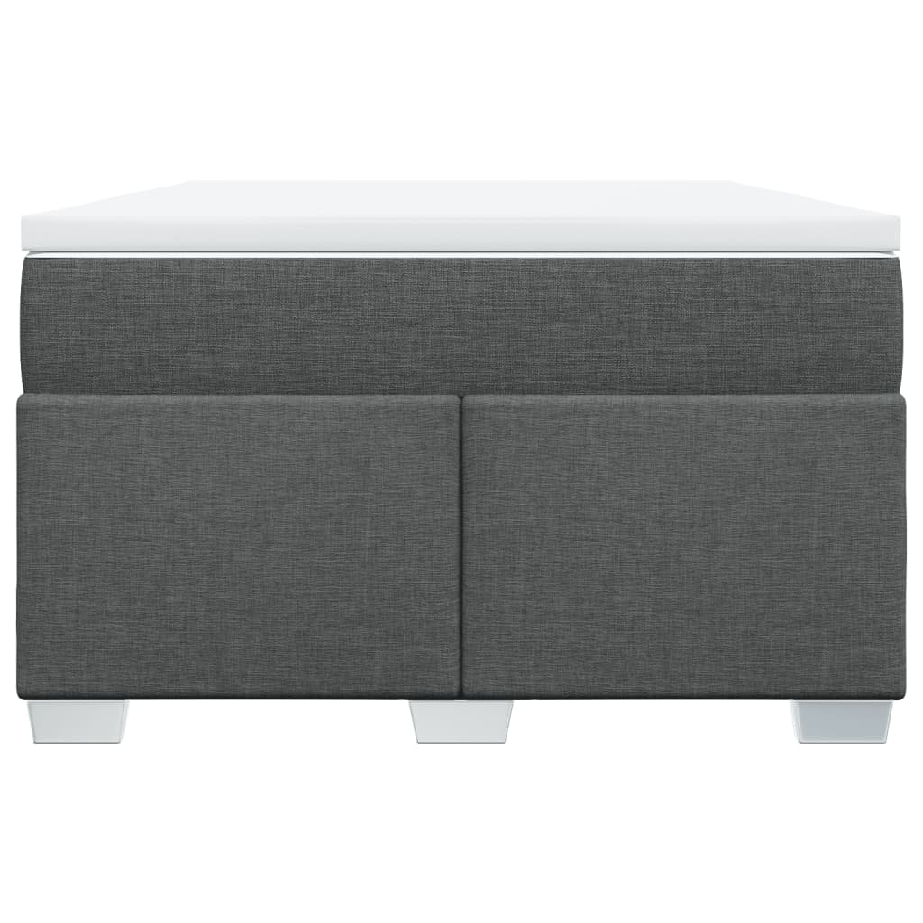 Box spring bed with mattress dark grey 120x200 cm fabric