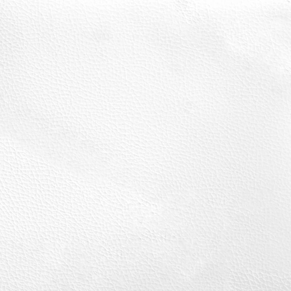 Lit à sommier tapissier avec matelas blanc 90x200 cm en similicuir