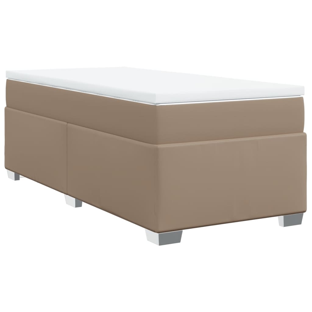 Matelas à sommier tapissier cappuccino-marron 100x200cm cuir artificiel
