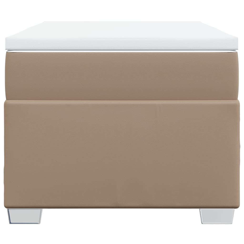 Matelas à sommier tapissier cappuccino-marron 100x200cm cuir artificiel