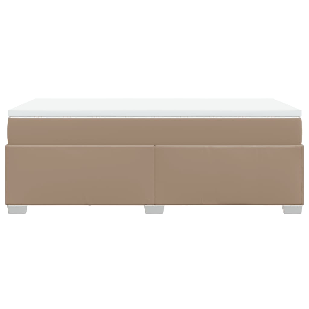 Matelas à sommier tapissier cappuccino-marron 100x200cm cuir artificiel