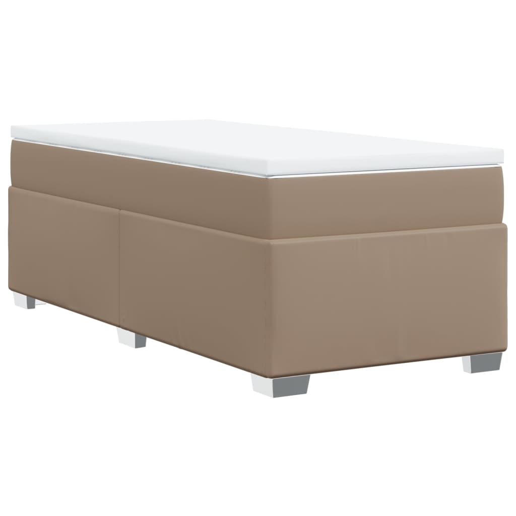 Matelas à sommier tapissier cappuccino-marron 100x200cm cuir artificiel
