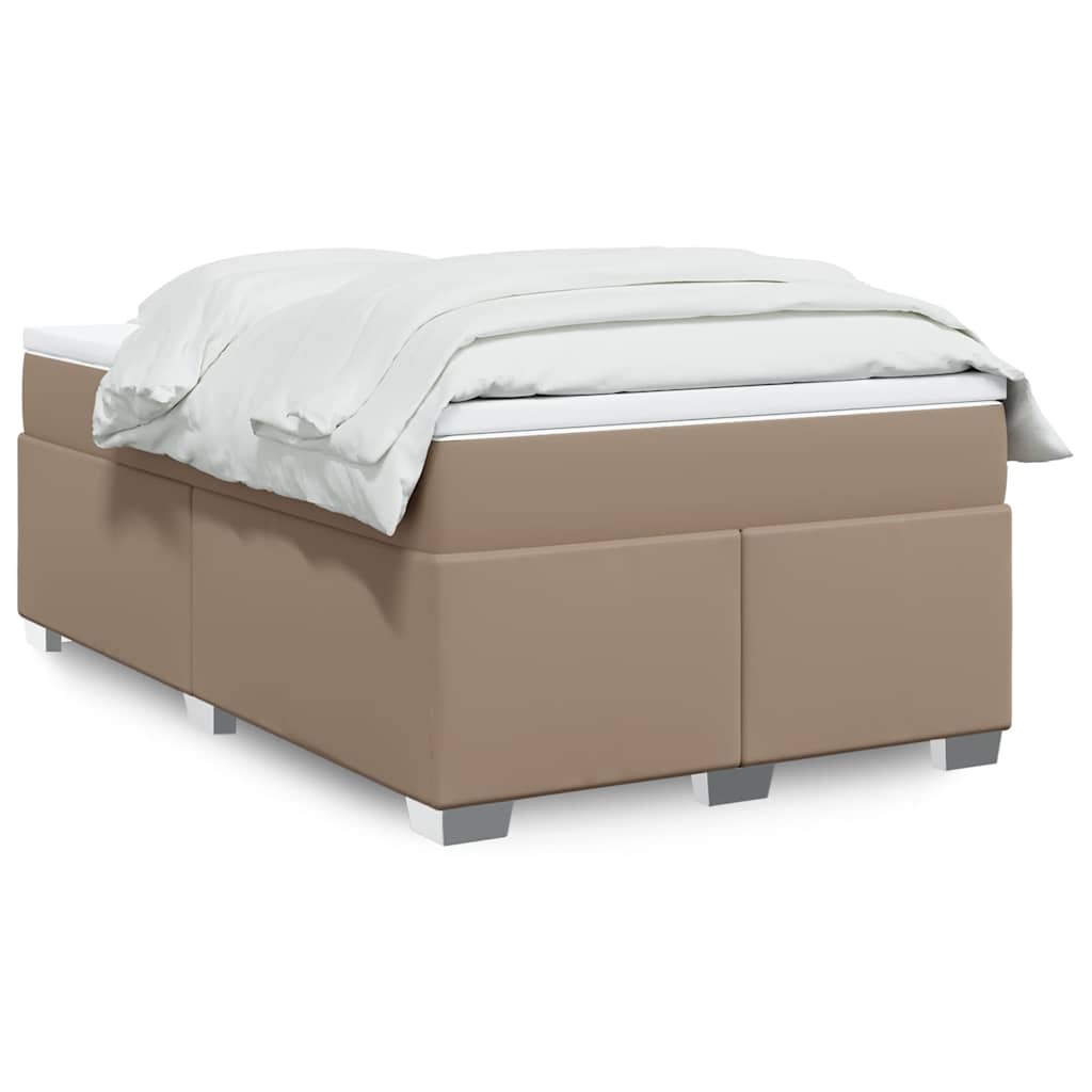 Matelas à sommier tapissier cappuccino-marron 120x190 cm cuir artificiel
