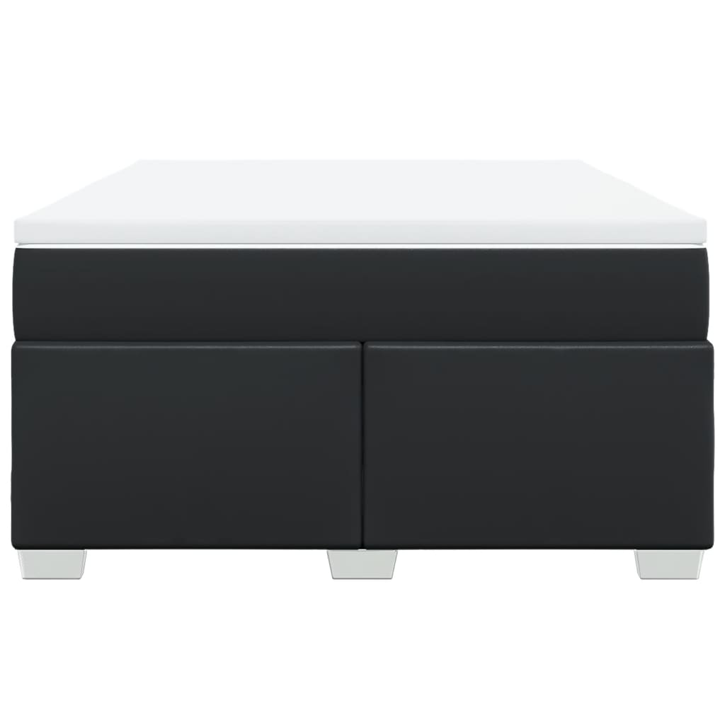 Box spring bed with mattress black 160x200 cm artificial leather