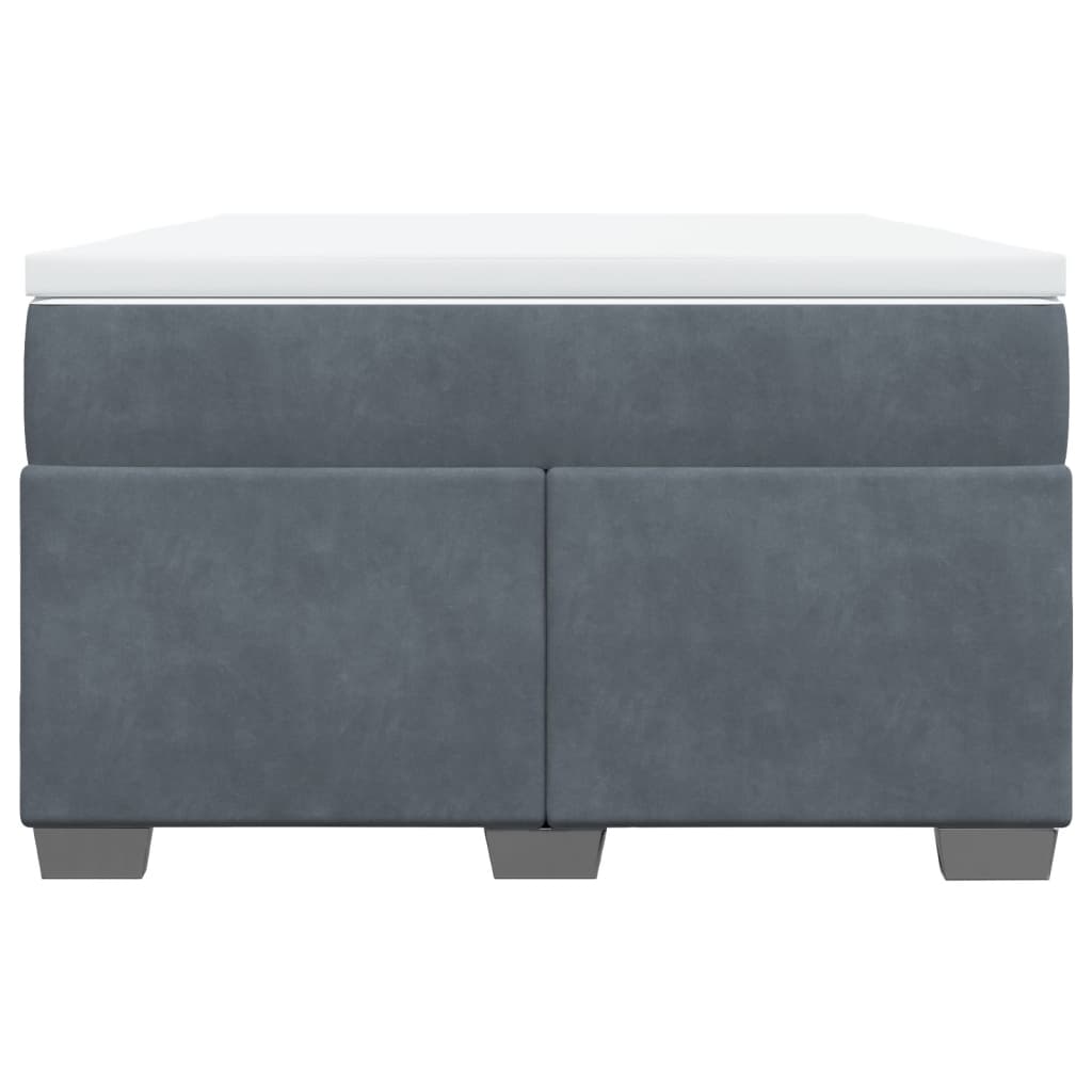 Lit à sommier tapissier avec matelas gris foncé 120x190 cm velours