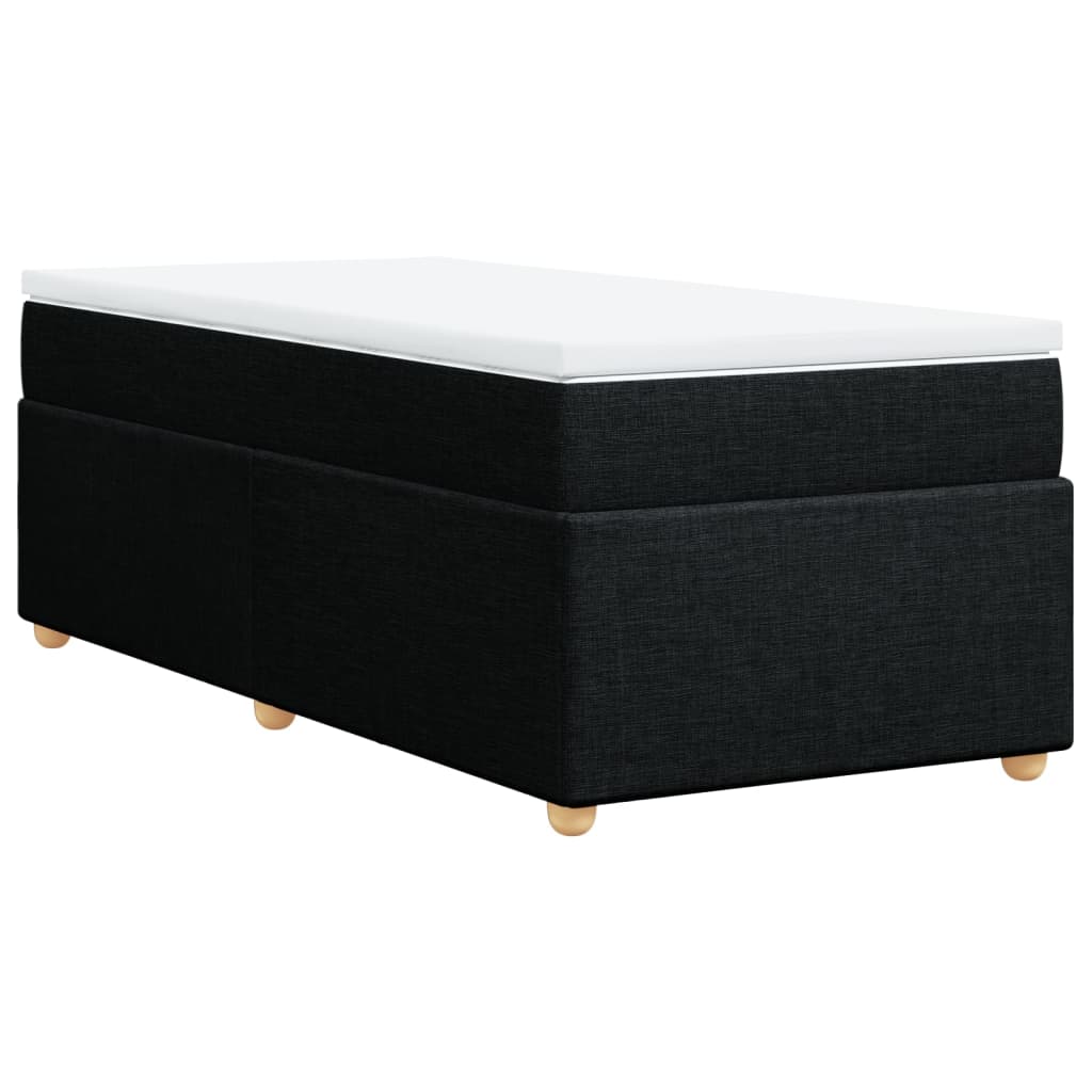 Box spring bed with mattress black 80x200 cm fabric