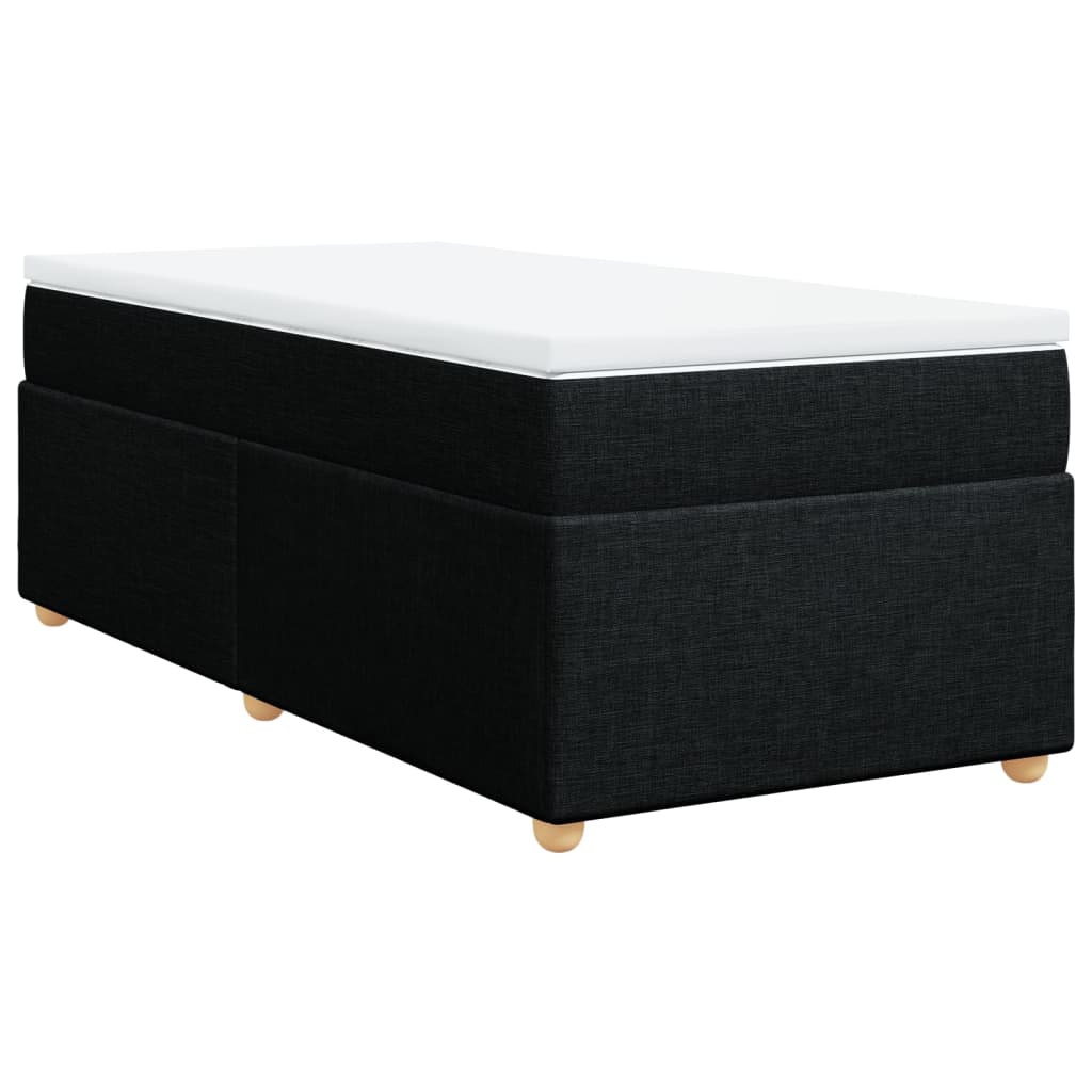 Box spring bed with mattress black 80x200 cm fabric