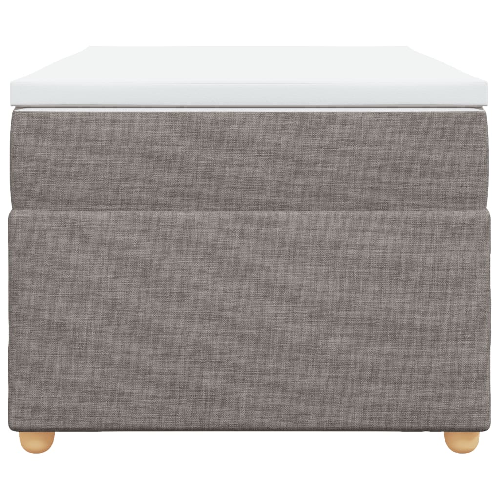 Lit sommier tapissier avec matelas tissu taupe 90x200 cm