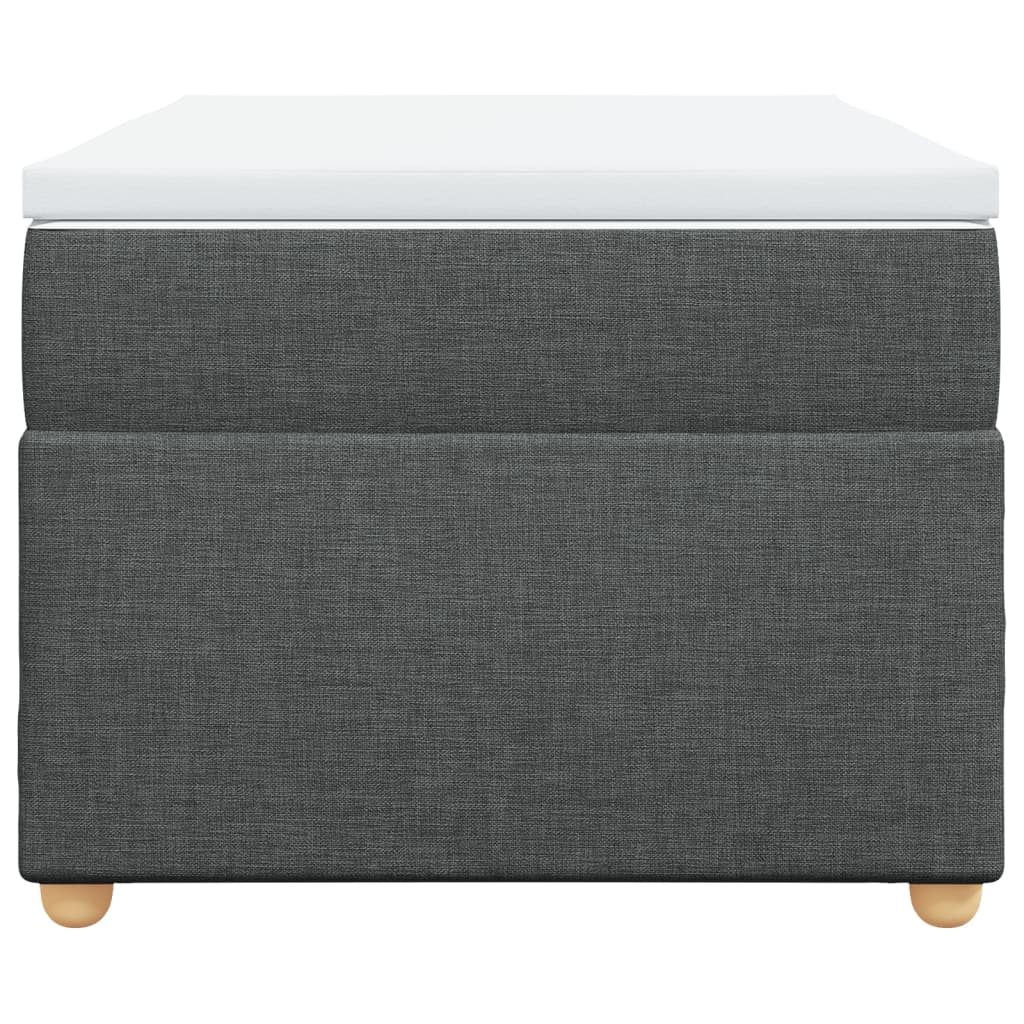 Lit sommier tapissier avec matelas tissu gris foncé 100x200 cm