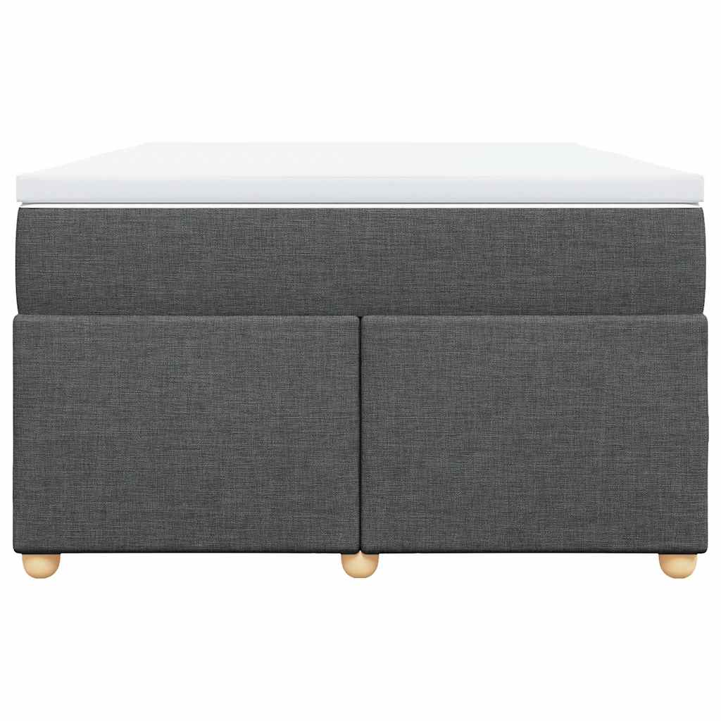 Lit à sommier tapissier avec matelas en tissu gris foncé 120x190 cm
