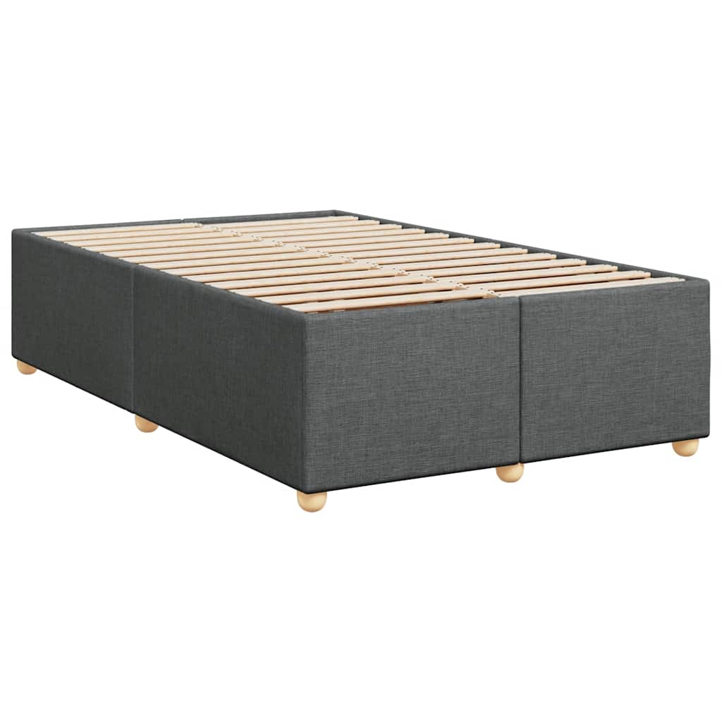 Lit à sommier tapissier avec matelas en tissu gris foncé 120x190 cm