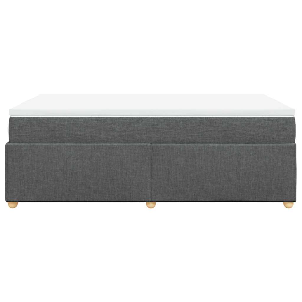 Lit à sommier tapissier avec matelas en tissu gris foncé 120x190 cm