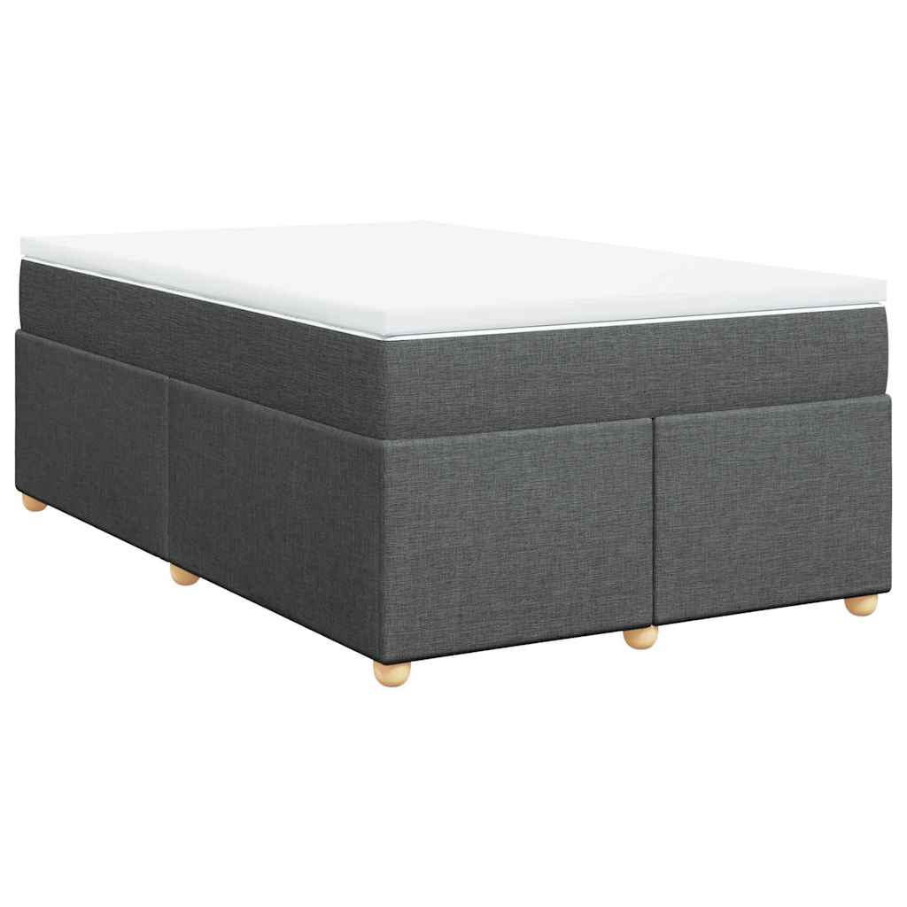 Lit à sommier tapissier avec matelas en tissu gris foncé 120x190 cm