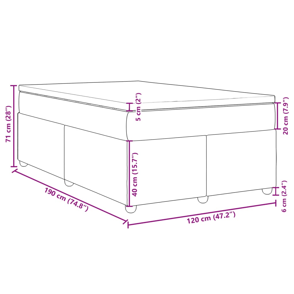Boxspringbett mit Matratze Schwarz 120x190 cm Stoff
