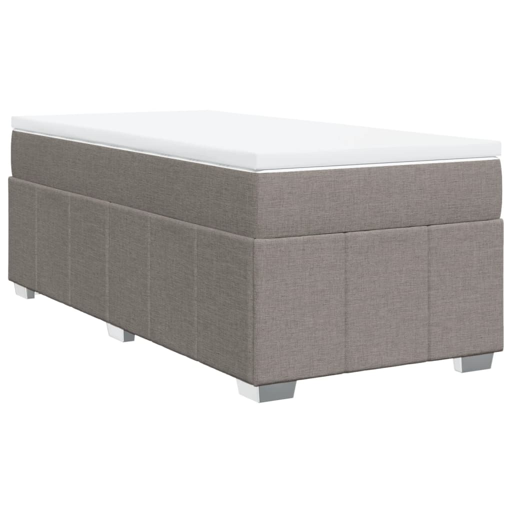 Box spring bed with mattress taupe 90x190 cm fabric