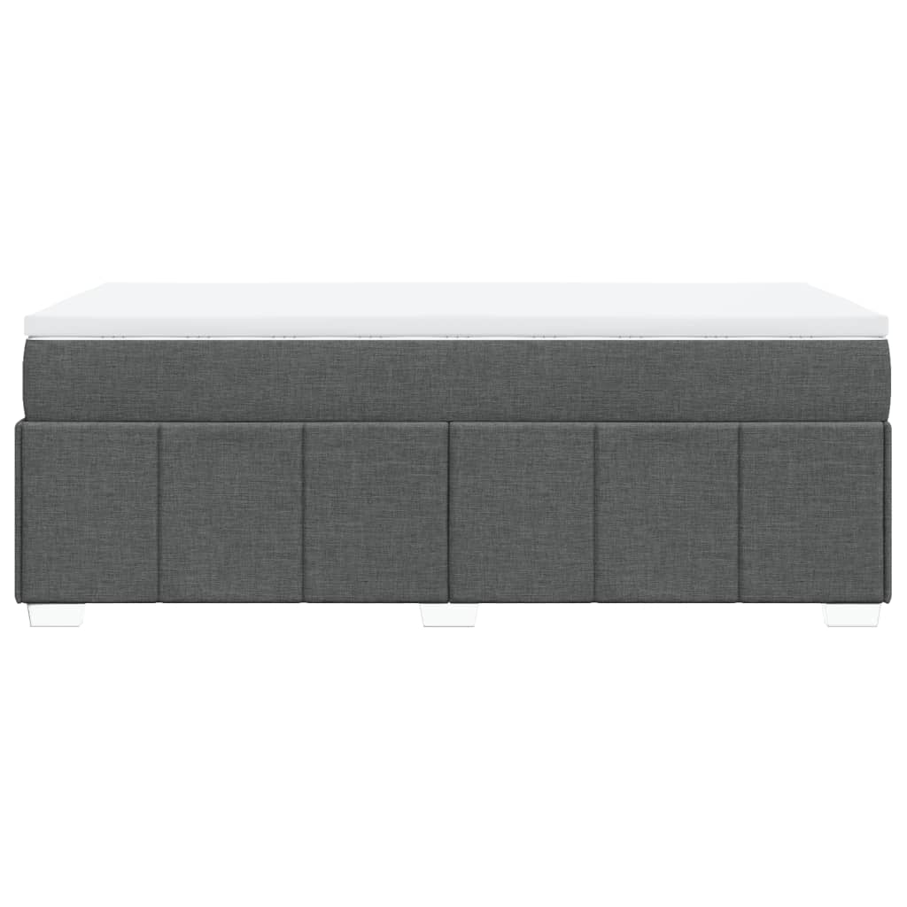 Lit sommier tapissier avec matelas tissu gris foncé 100x200 cm