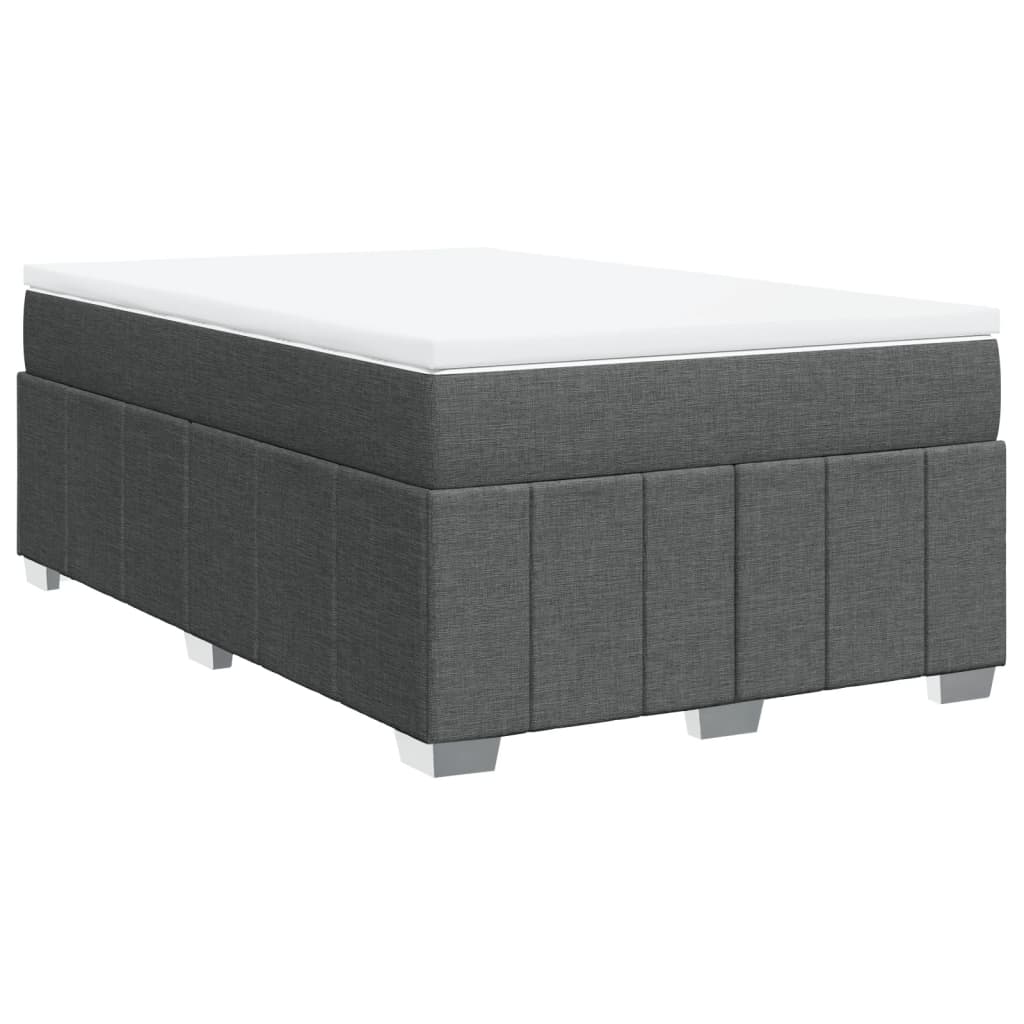 Lit à sommier tapissier avec matelas en tissu gris foncé 120x190 cm