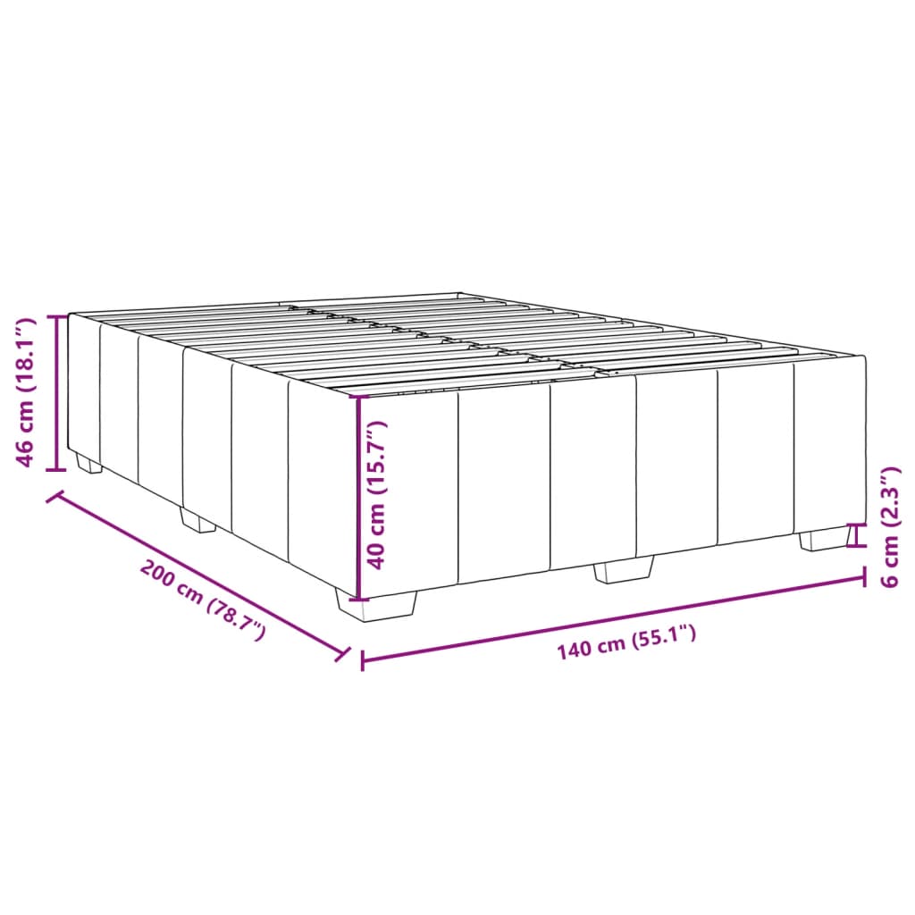 Boxspringbett mit Matratze Hellgrau 140x200 cm Stoff