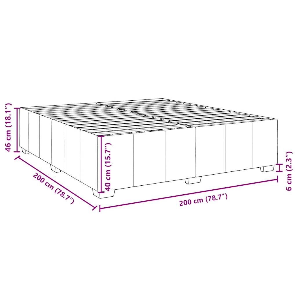 Boxspringbett mit Matratze Schwarz 200x200 cm Stoff