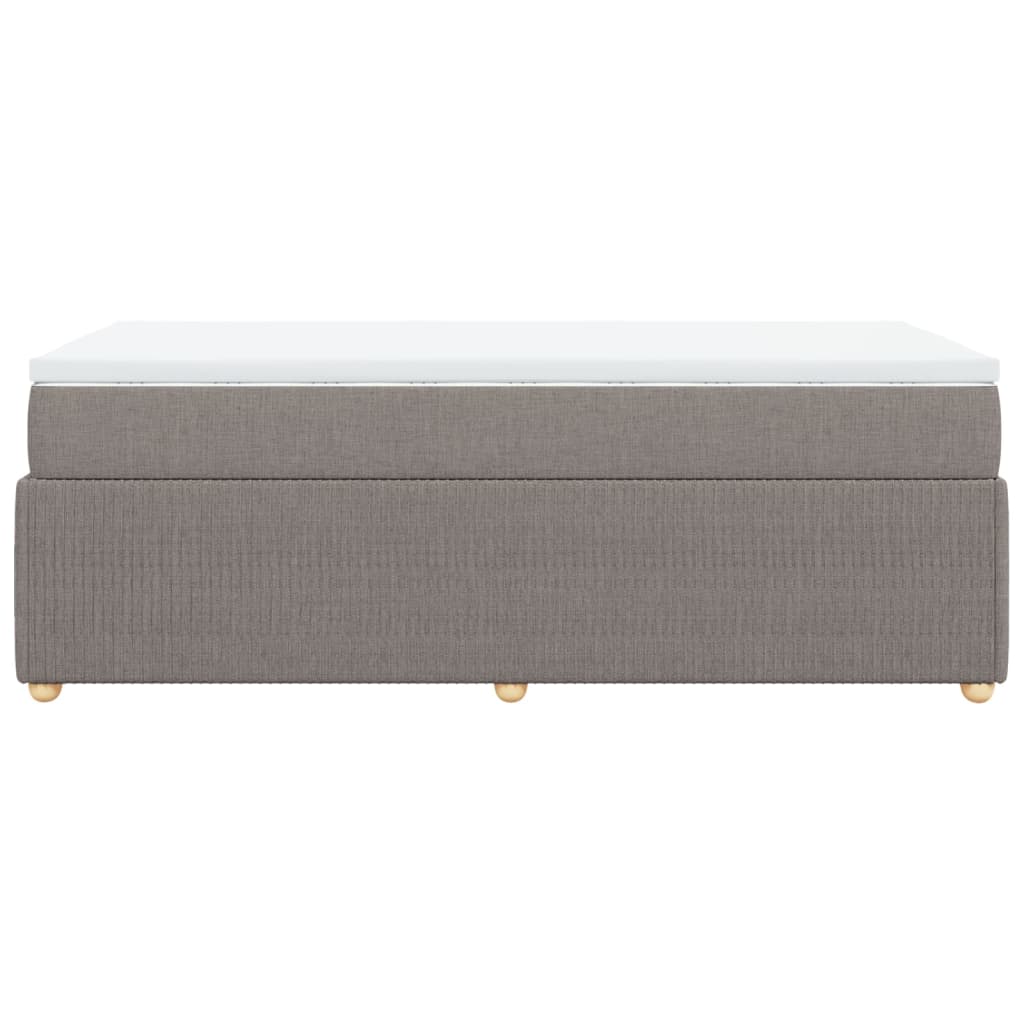 Box spring bed with mattress taupe 90x190 cm fabric