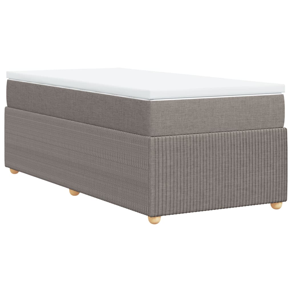 Box spring bed with mattress taupe 90x190 cm fabric