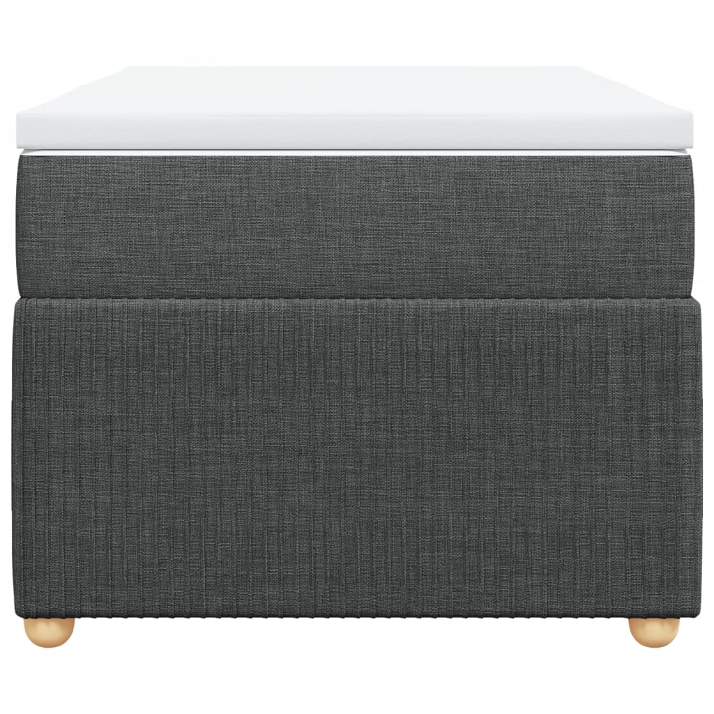 Lit sommier tapissier avec matelas tissu gris foncé 100x200 cm