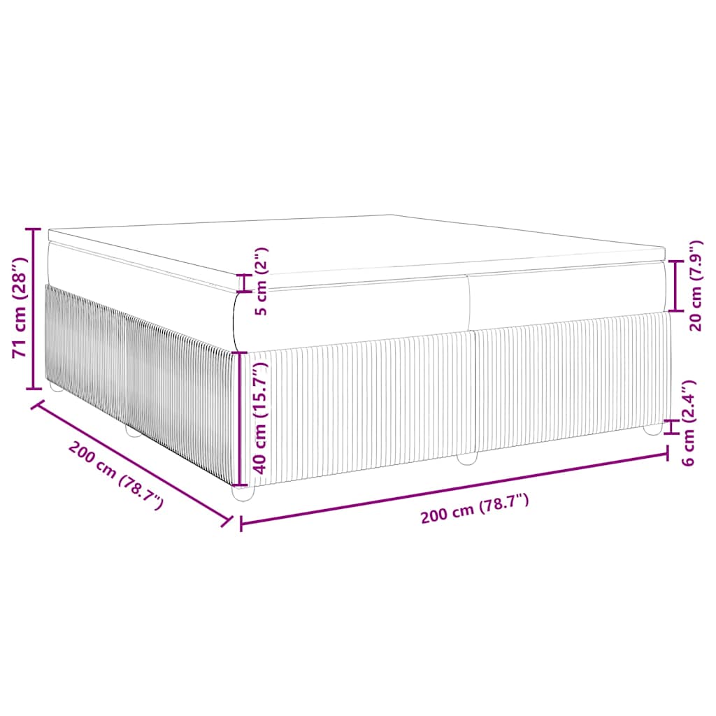 Boxspringbett mit Matratze Schwarz 200x200 cm Stoff