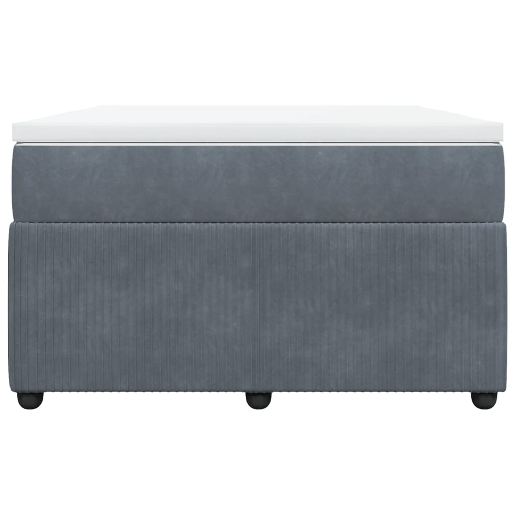 Lit à sommier tapissier avec matelas gris foncé 120x190 cm velours