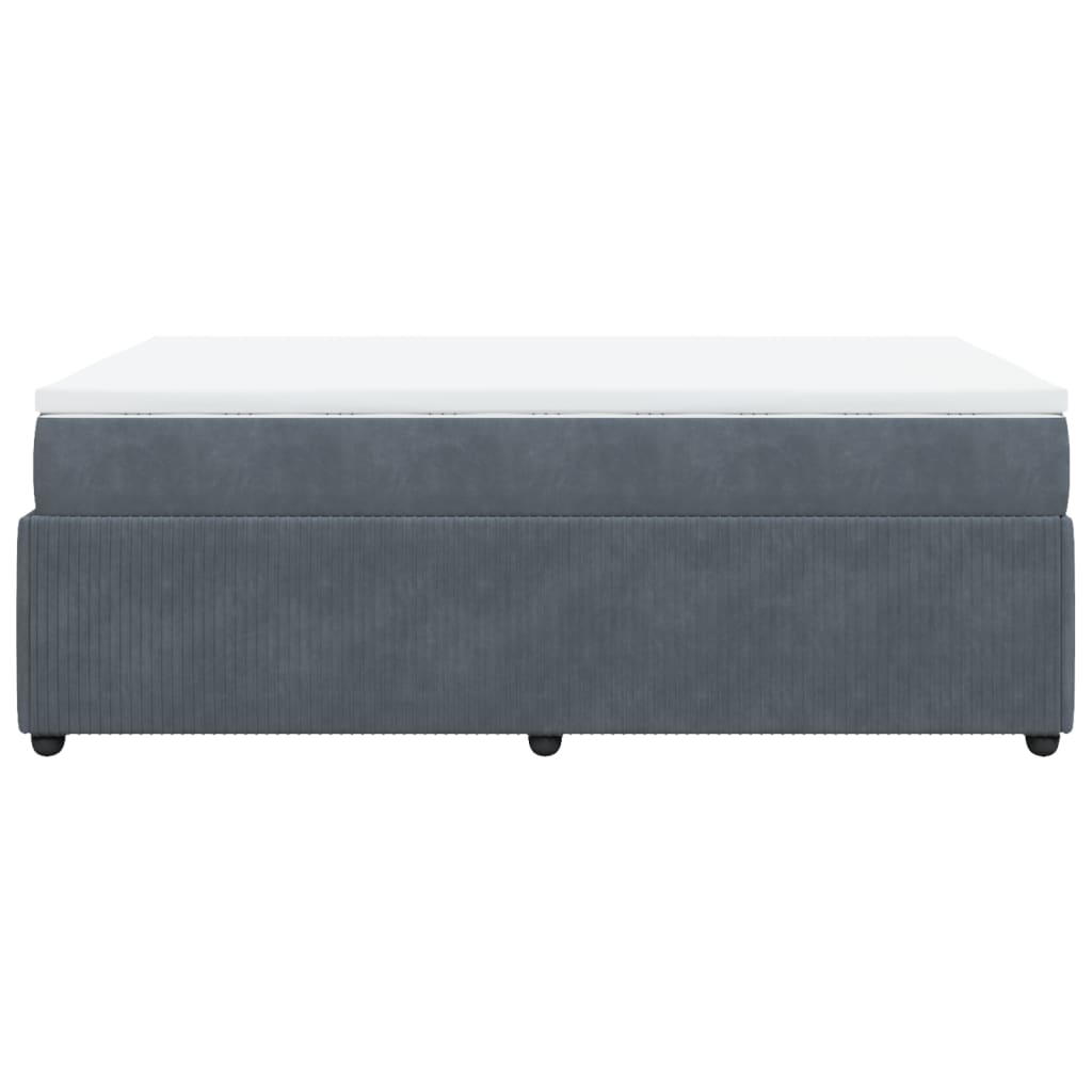 Lit à sommier tapissier avec matelas gris foncé 120x190 cm velours