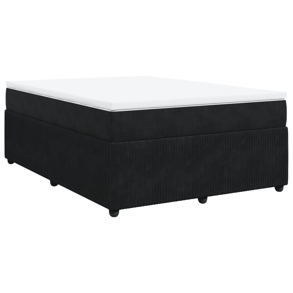 Box spring bed with mattress black 160x200 cm velvet