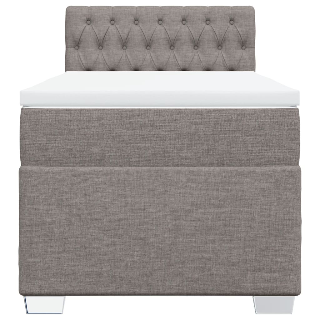 Box spring bed with mattress taupe 90x190 cm fabric