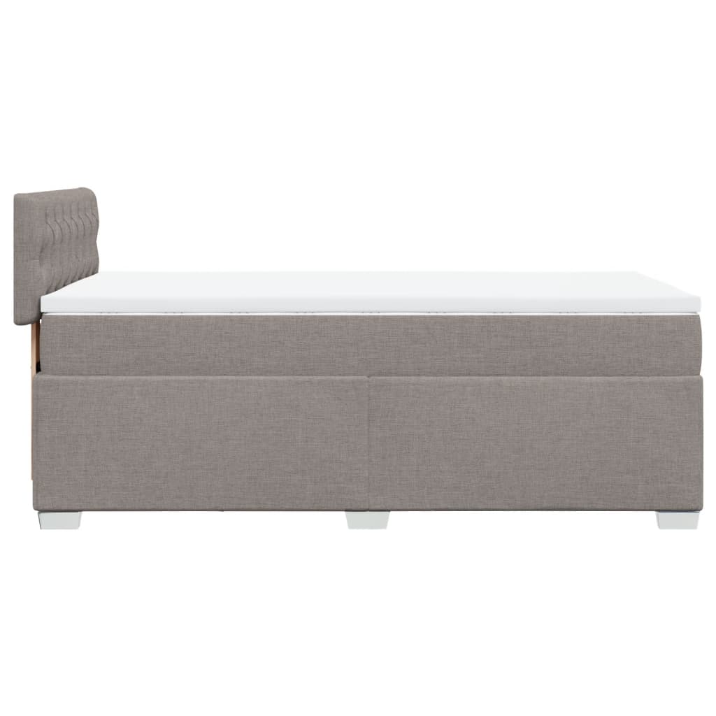 Box spring bed with mattress taupe 90x190 cm fabric