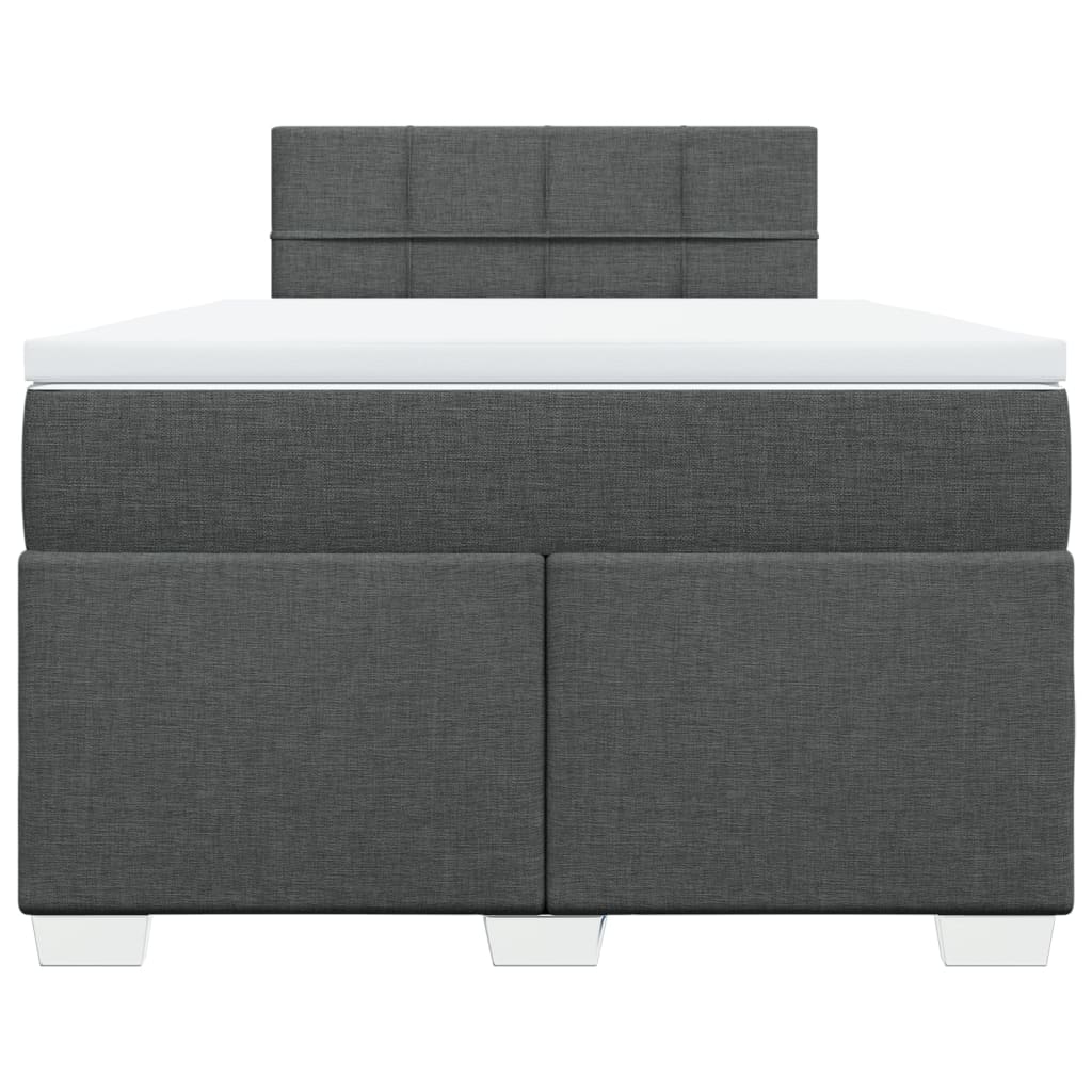 Lit à sommier tapissier avec matelas en tissu gris foncé 120x190 cm