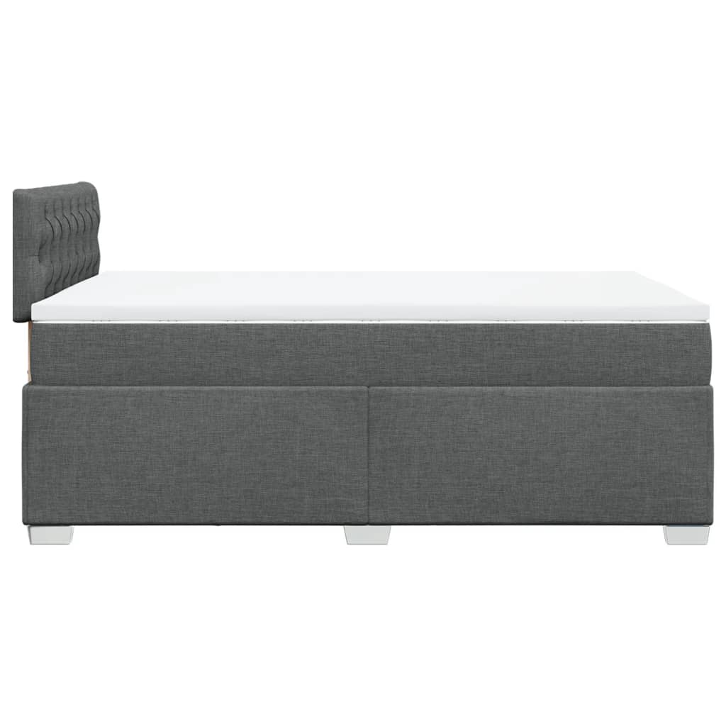 Lit à sommier tapissier avec matelas en tissu gris foncé 120x190 cm
