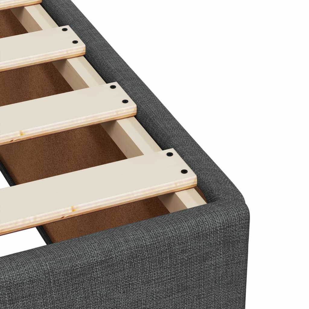 Box spring bed with mattress dark grey 120x200 cm fabric