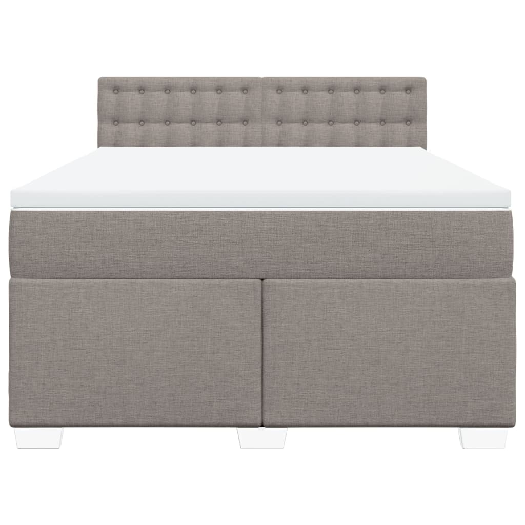 Boxspringbett mit Matratze Taupe 140x190 cm Stoff
