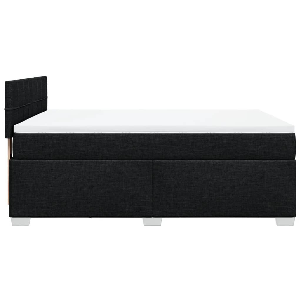 Box spring bed with mattress black 160x200 cm fabric