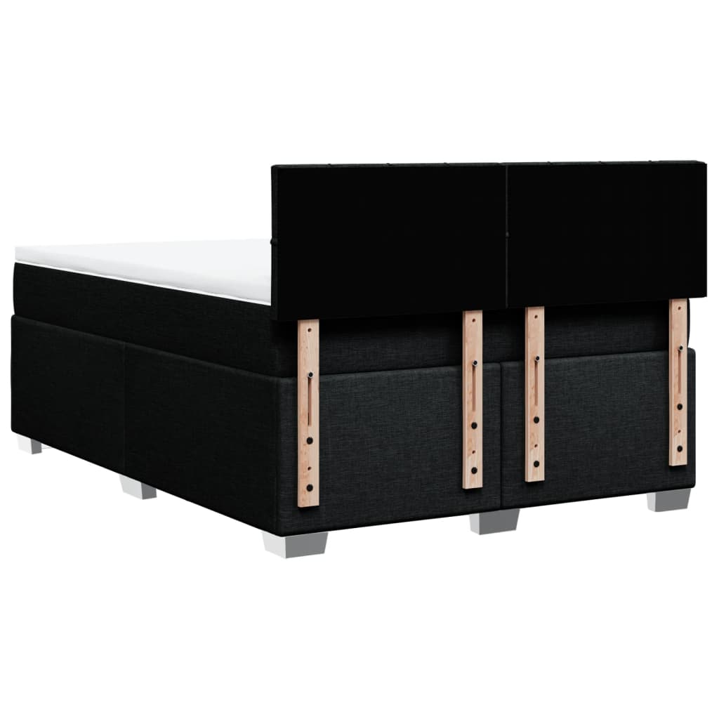 Box spring bed with mattress black 160x200 cm fabric