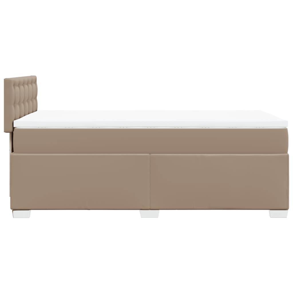 Matelas à sommier tapissier cappuccino-marron 100x200cm cuir artificiel