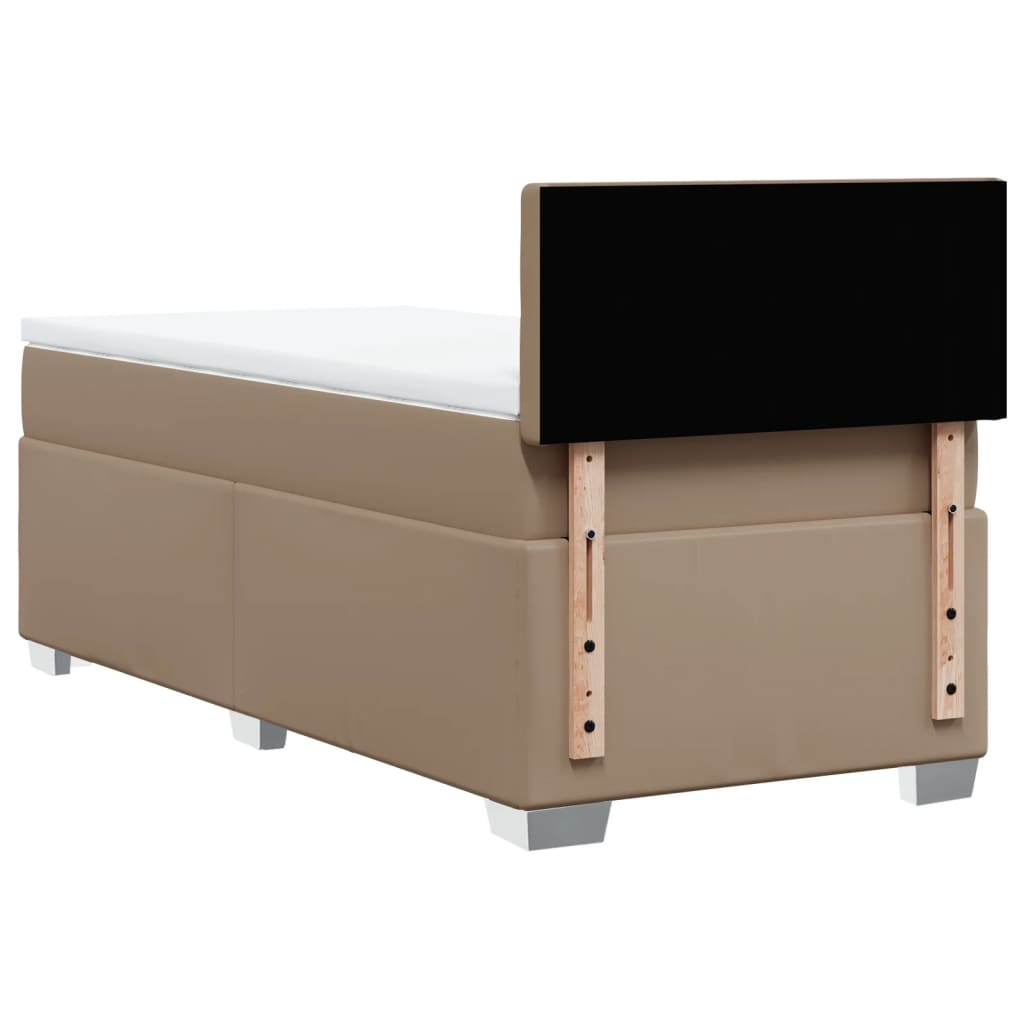 Matelas à sommier tapissier cappuccino-marron 100x200cm cuir artificiel