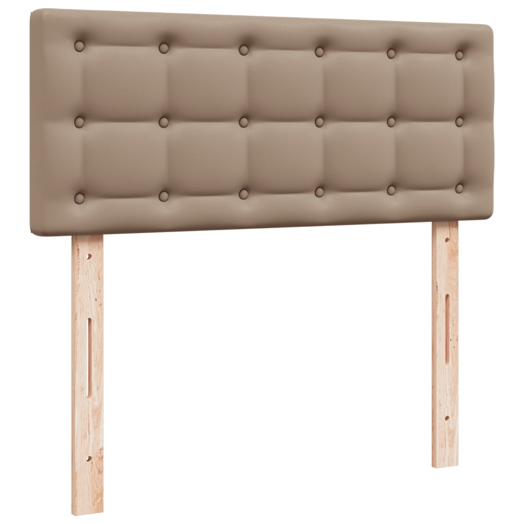 Matelas à sommier tapissier cappuccino-marron 100x200cm cuir artificiel