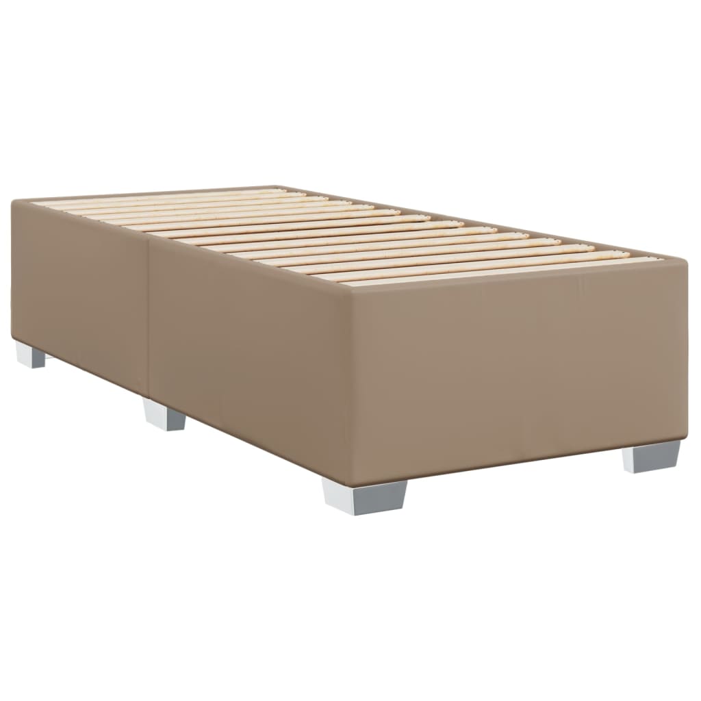 Matelas à sommier tapissier cappuccino-marron 100x200cm cuir artificiel