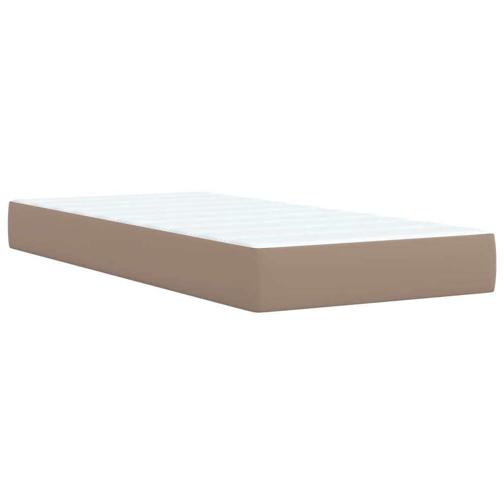 Matelas à sommier tapissier cappuccino-marron 100x200cm cuir artificiel