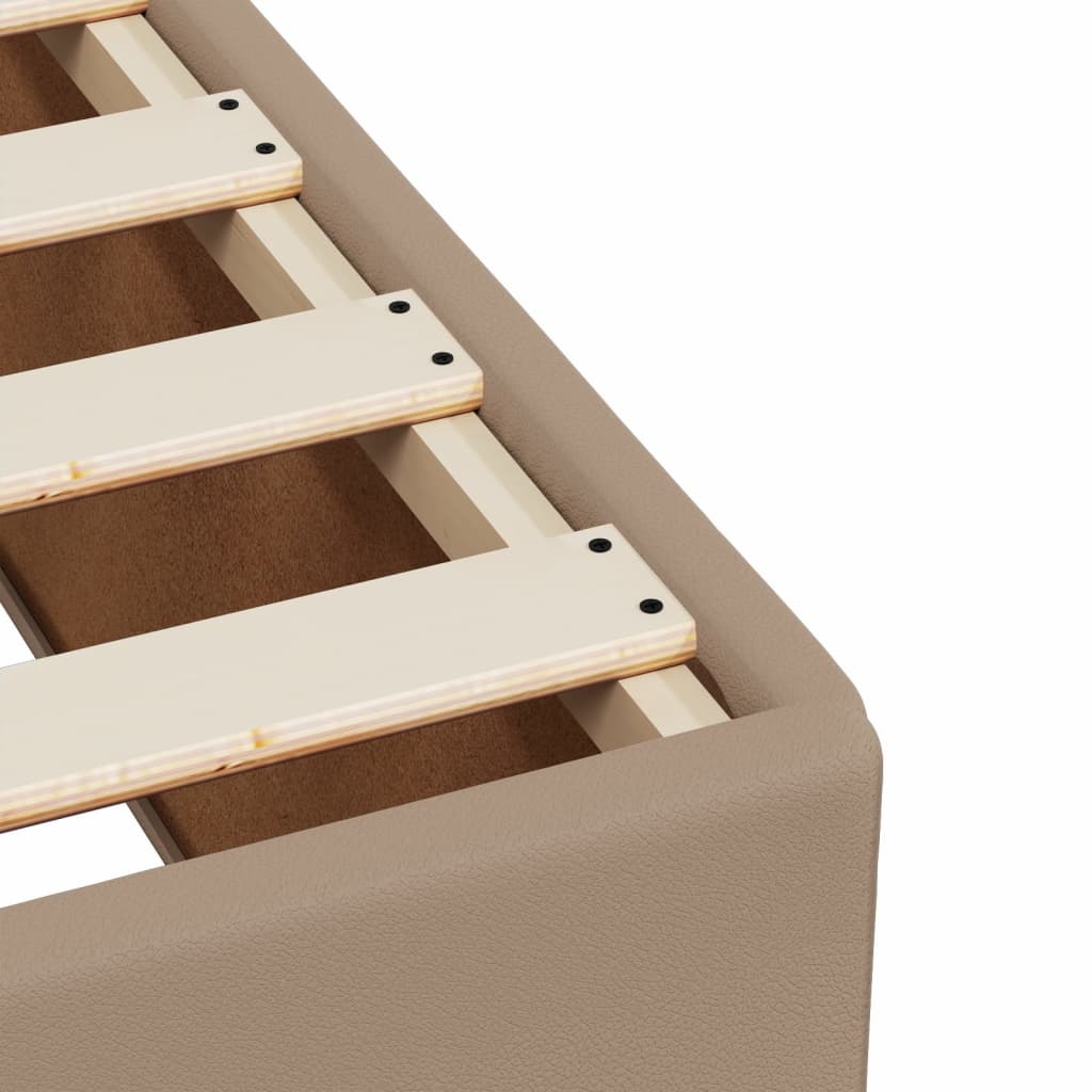 Matelas à sommier tapissier cappuccino-marron 100x200cm cuir artificiel