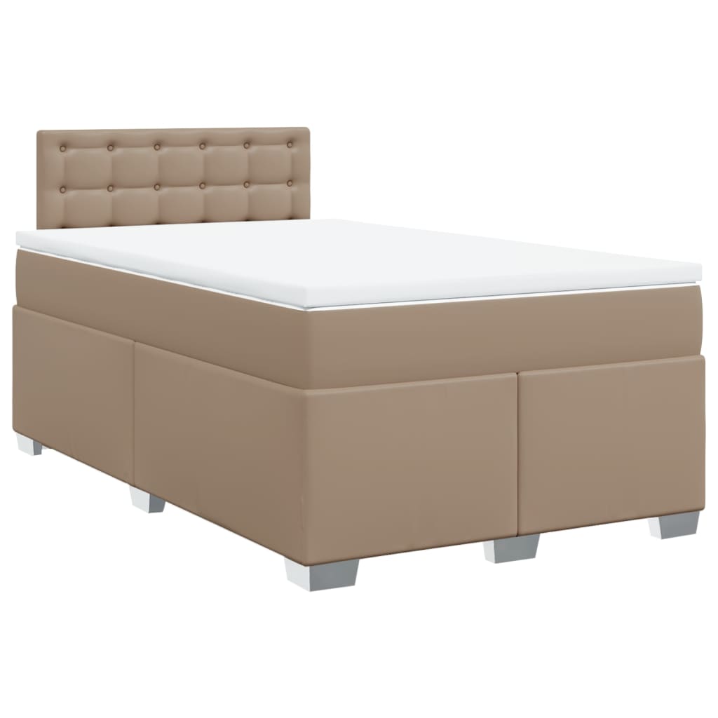 Matelas à sommier tapissier cappuccino-marron 120x190 cm cuir artificiel