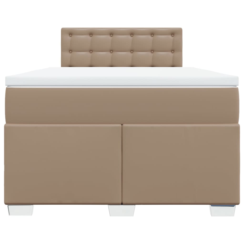 Matelas à sommier tapissier cappuccino-marron 120x190 cm cuir artificiel